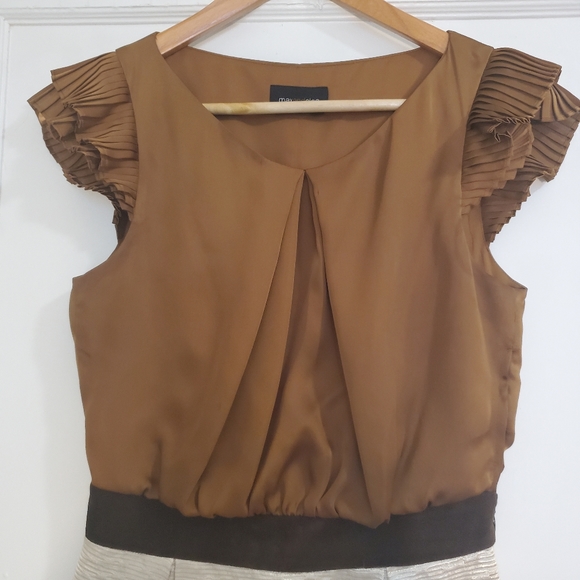 Max and Cleo sz 2 cream and gold cocktail dress - Picture 3 of 8